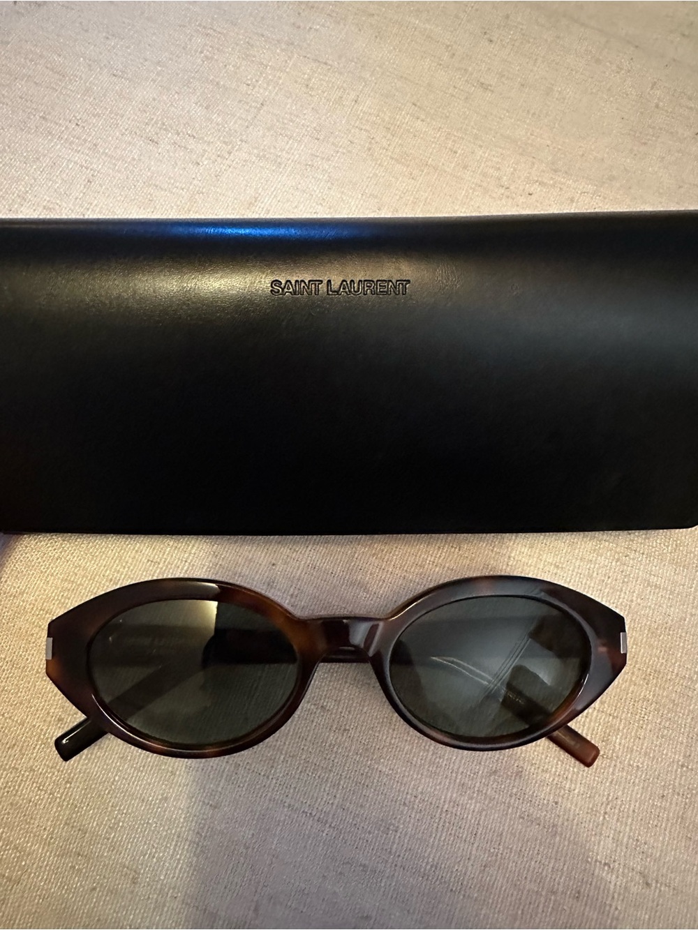 Saint Laurent Brown Oval Sunglasses